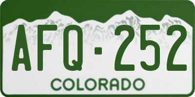 CO license plate AFQ252