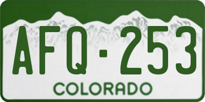 CO license plate AFQ253