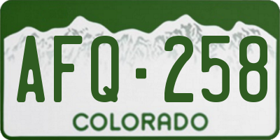 CO license plate AFQ258