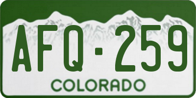 CO license plate AFQ259