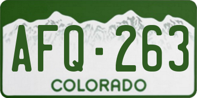 CO license plate AFQ263