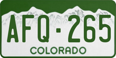 CO license plate AFQ265