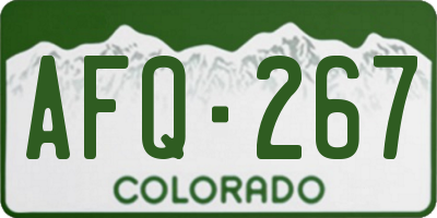 CO license plate AFQ267