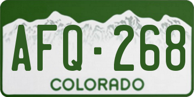 CO license plate AFQ268
