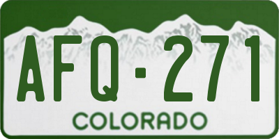 CO license plate AFQ271