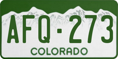 CO license plate AFQ273