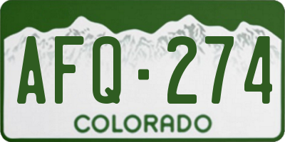CO license plate AFQ274