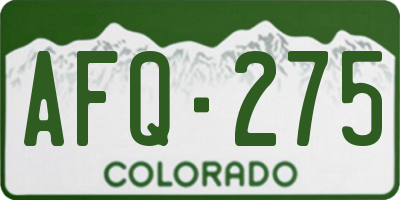 CO license plate AFQ275