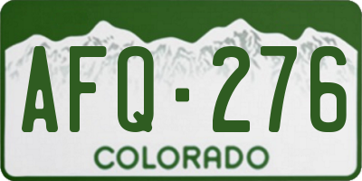 CO license plate AFQ276