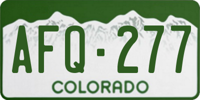 CO license plate AFQ277
