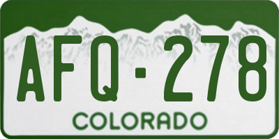 CO license plate AFQ278