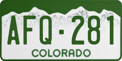 CO license plate AFQ281