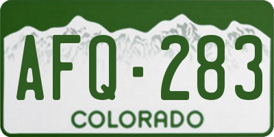 CO license plate AFQ283