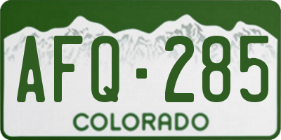 CO license plate AFQ285