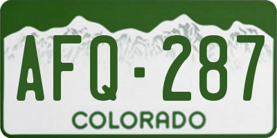 CO license plate AFQ287