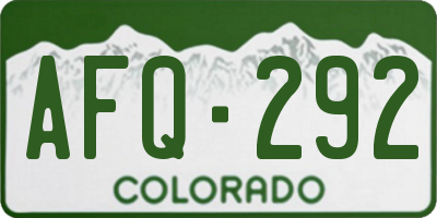 CO license plate AFQ292