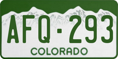 CO license plate AFQ293