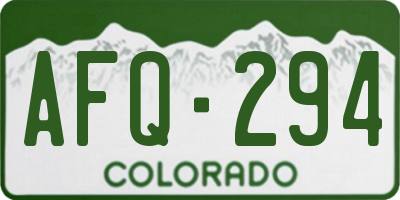 CO license plate AFQ294