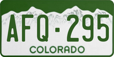 CO license plate AFQ295