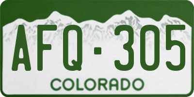 CO license plate AFQ305