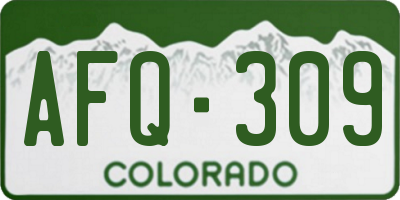 CO license plate AFQ309