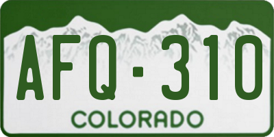 CO license plate AFQ310