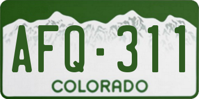 CO license plate AFQ311