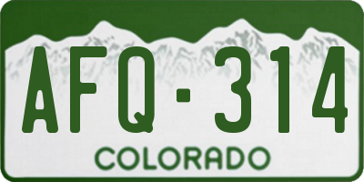 CO license plate AFQ314