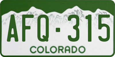 CO license plate AFQ315