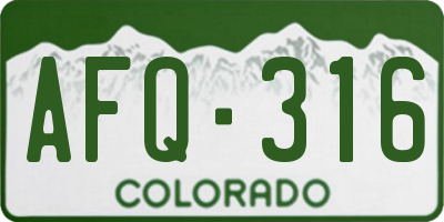 CO license plate AFQ316