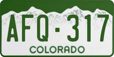 CO license plate AFQ317