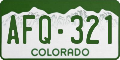 CO license plate AFQ321