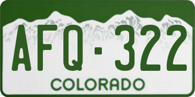 CO license plate AFQ322