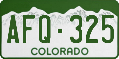 CO license plate AFQ325