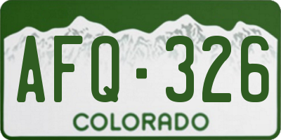 CO license plate AFQ326