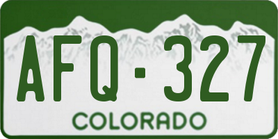 CO license plate AFQ327