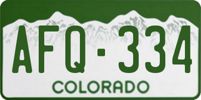 CO license plate AFQ334
