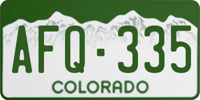 CO license plate AFQ335