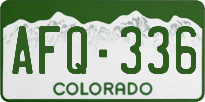CO license plate AFQ336