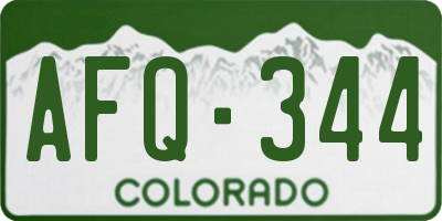 CO license plate AFQ344