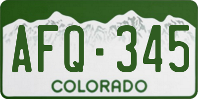 CO license plate AFQ345