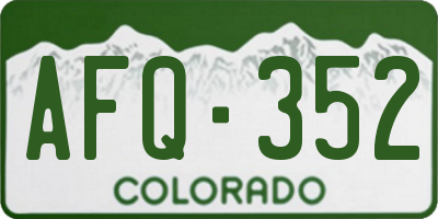 CO license plate AFQ352