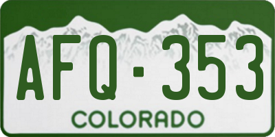 CO license plate AFQ353