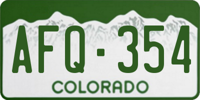 CO license plate AFQ354