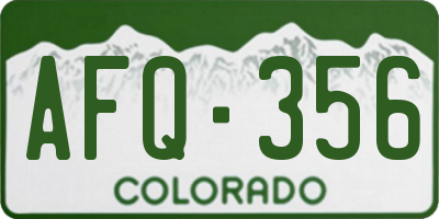 CO license plate AFQ356
