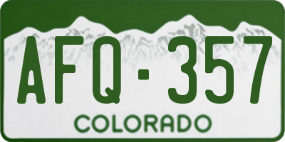 CO license plate AFQ357
