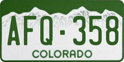 CO license plate AFQ358