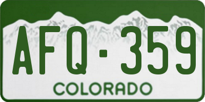 CO license plate AFQ359
