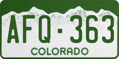 CO license plate AFQ363