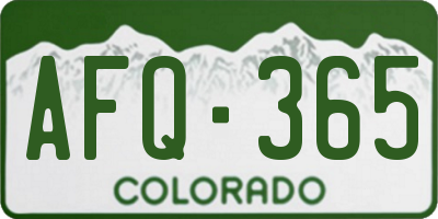 CO license plate AFQ365